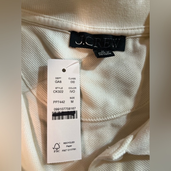 J.Crew Piqué cropped polo shirt in ivory - Picture 6 of 6
